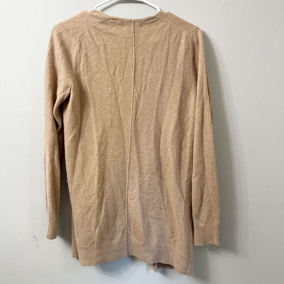 H&M Cashmere Womens Open Front Cardigan Biege Size S Long Sleeve Sweater Pockets - Picture 3 of 9